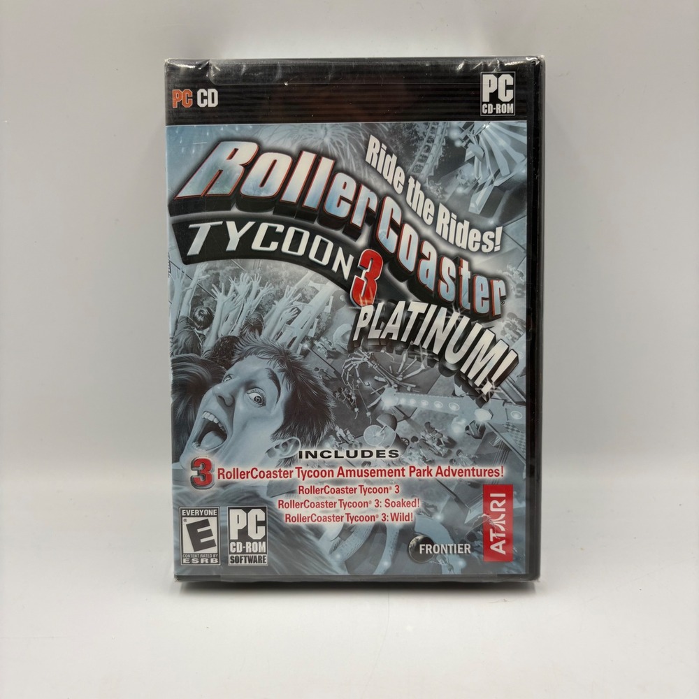 Atari RollerCoaster Tycoon 3 Platinum PC CD-ROM New Sealed Expansion Packs